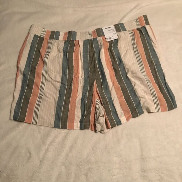 SONOMA SHORTS Plus Size 3X Neutral Stripes  Pull On Elastic Waist $36 Woman New - Picture 9 of 9